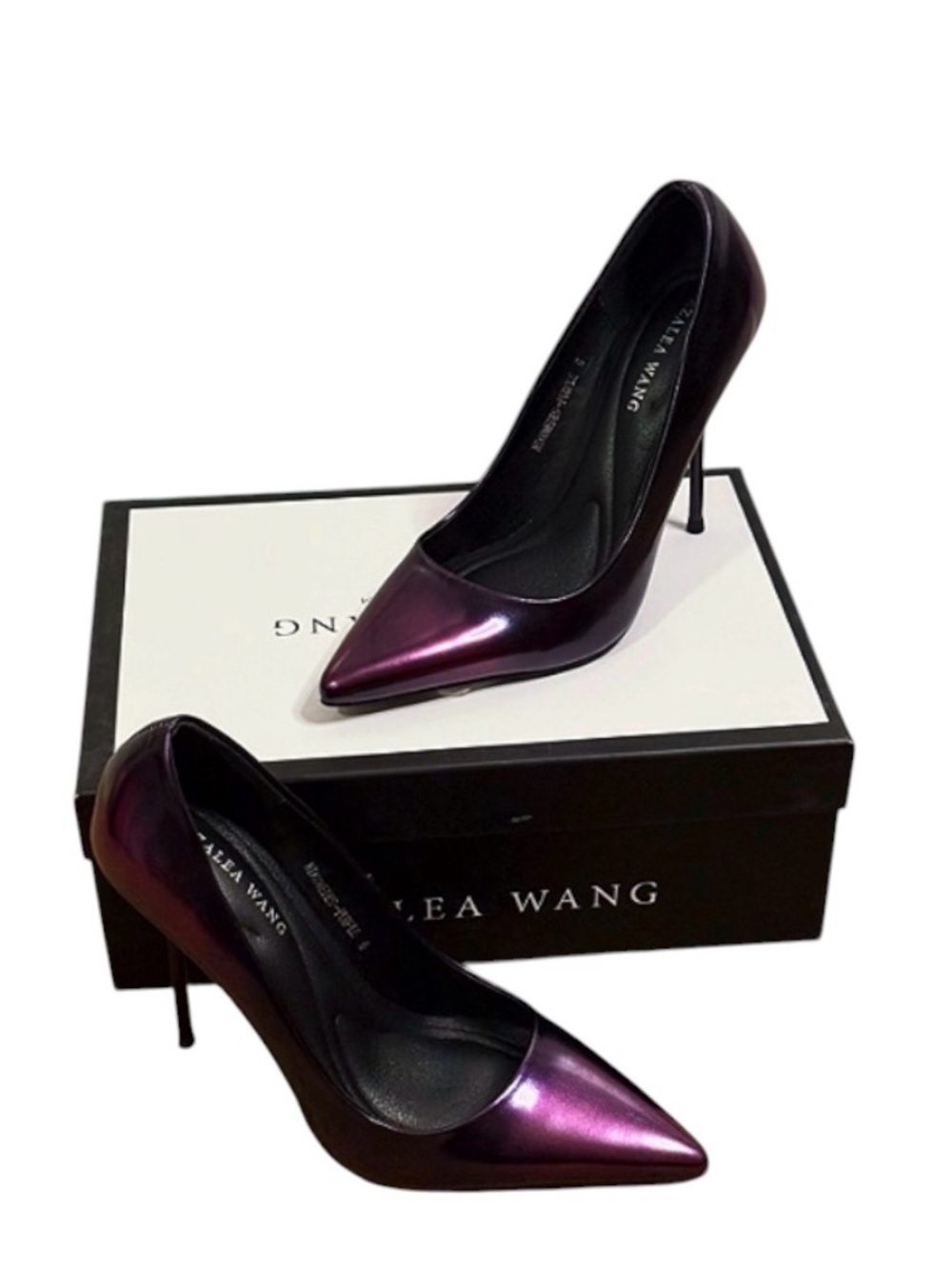 Azalea Wang glamorous Metallic Purple Pointed Toe Stiletto Heels Size 6